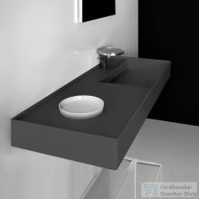   Laufen Kartell By Laufen 120x46 cm-es mosdó,speciálisan fedett lefolyóval,Graphite matt H8133337581111