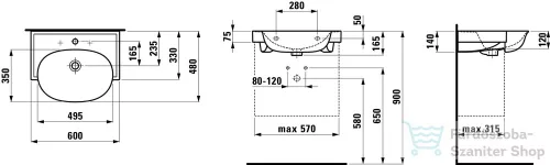 Laufen The New Classic 60x48 mosdó LCC bevonattal,fehér H8138534001041