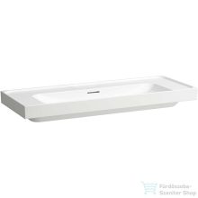   Laufen MEDA 120x46 cm-es falra/bútorra szerelhető mosdó csaplyuk nélkül,LCC bevonattal,fehér H8141114001091