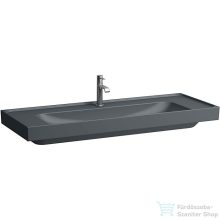  Laufen MEDA 120x46 cm-es falra/bútorra szerelhető mosdó túlfolyó nélkül,matt grafit H8141117581111