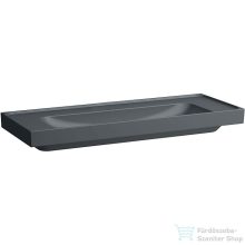  Laufen MEDA 120x46 cm-es falra/bútorra szerelhető mosdó csaplyuk és túlfolyó nélkül,matt grafit H8141117581121