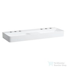   Laufen Val SaphirKeramik 120x42 cm-es mosdó 3 csaplyukkal,túlfolyó nélkül,félig száraz zónával,LCC Active bevonattal,fehér H814282A001581