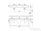 Jika MIO N 130x45 cm-es fali dupla mosdó, fehér H8147140001041