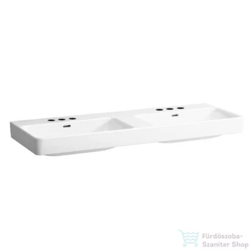 Laufen Pro S 130x46,5 cm-es pultra ültethető dupla mosdó 3 csaplyukkal,fehér H8149680001081