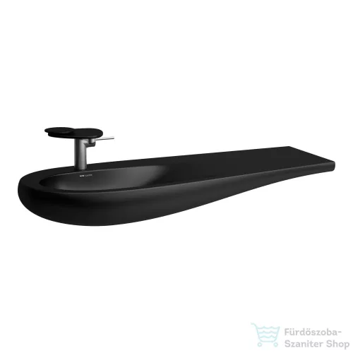 Laufen Ilbagnoalessi One 120x50 cm-es ráépíthető mosdó, pult jobb oldalon,matt fekete H8149737161041