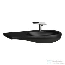   Laufen Ilbagnoalessi 90x50 cm-es ráépíthető mosdó kerámia lefolyószelep takaróval, balos pulttal, matt fekete H8149767161041