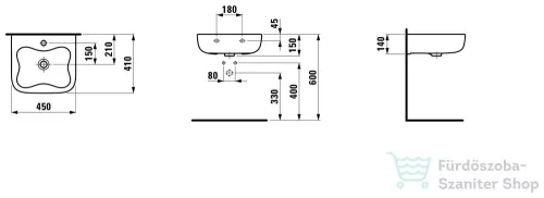 Laufen Florakids 45x41 kézmosó piros H8150310621041 ( 815031 )
