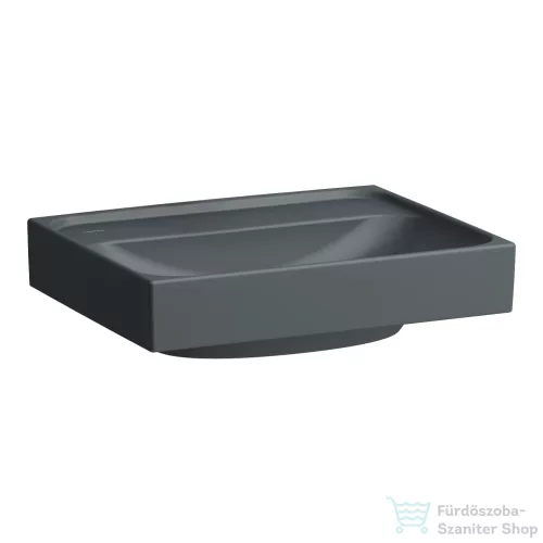 Laufen MEDA 45x35 cm-es falra/bútorra szerelhető mosdó csaplyuk-és túlfolyó nélkül,matt grafit H8151117581121