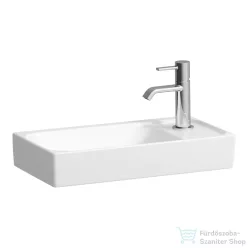   Laufen MEDA 46x23,5 cm-es falra/bútorra szerelhető mosdó túlfolyó nélkül,jobb oldali csaplyukkal,matt fehér H8151137571141
