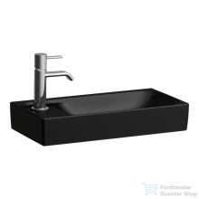   Laufen MEDA 46x23,5 cm-es fali mosdó bal oldali csaplyukkal, csaptelep-és túlfolyó nélkül, matt fekete H8151147161131
