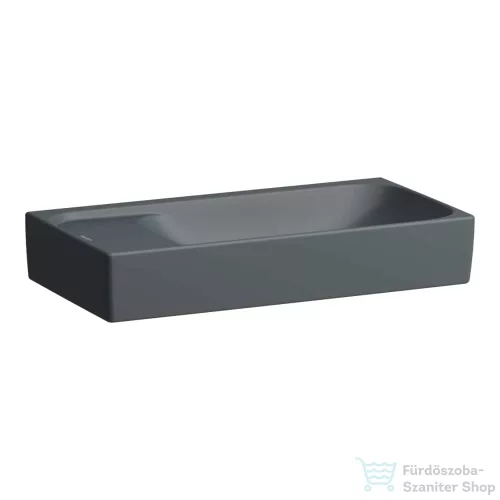 Laufen MEDA 46x23,5 cm-es fali mosdó csaplyuk és túlfolyó nélkül, matt graphite H8151147581121