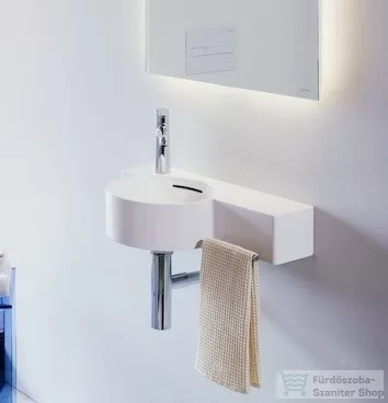 Laufen Val SaphirKeramik 55x31,5 cm-es kézmosó, jobb oldali pulttal,LCC Active bevonattal,fehér H815283A001051