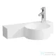 Laufen Val SaphirKeramik 55x31,5 cm-es túlfolyó nélküli kézmosó bal oldali pulttal,fehér H8152840001141