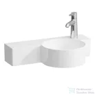 Laufen Val SaphirKeramik 55x31,5 cm-es túlfolyó nélküli kézmosó bal oldali pulttal,LCC bevonattal,fehér H8152844001141