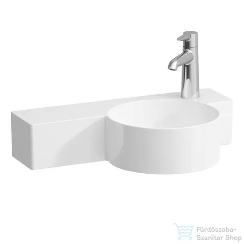 Laufen Val SaphirKeramik 55x31,5 cm-es túlfolyó nélküli kézmosó bal oldali pulttal,matt fehér H8152847571141