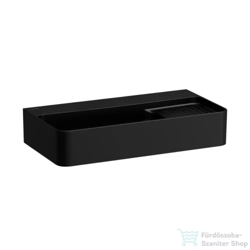 Laufen Val SaphirKeramik 60x31,5 cm-es kompakt mosdó csaplyuk nélkül, matt fekete H8152857161091