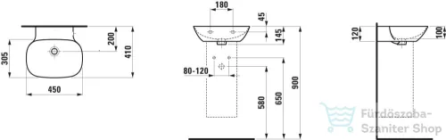 Laufen Ino 45x41cm-es kézmosó csaplyuk nélkül,matt fehér H8153017571091