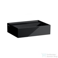   Laufen Kartell 45x34 cm-es mosdó csaplyuk és túlfolyó nélkül,fényes fekete H8153300201121