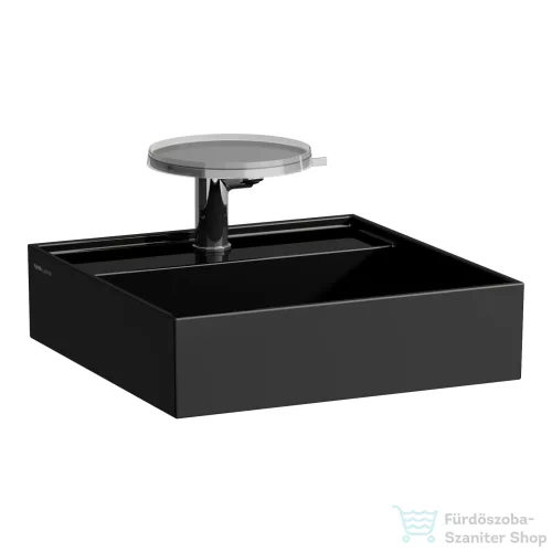 Laufen Kartell By Laufen 46x46 cm-es kézmosó speciális rejtett lefolyóval,fényes fekete H8153310201111