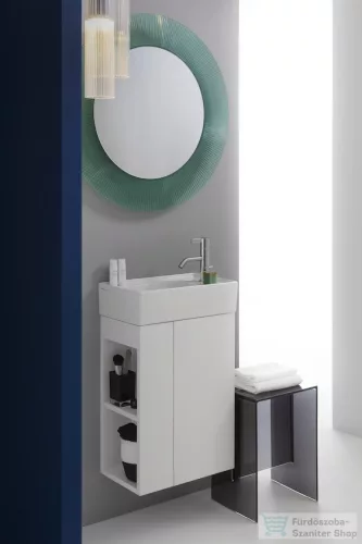 Laufen Kartell By Laufen 46x28 Kézmosó, aszimmetrikus, jobb oldali armatúrapaddal, speciális rejtett lefolyóval H8153340001111 ( 815334 )