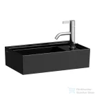 Laufen Kartell 46x28 cm-es kézmosó, jobb oldali csaplyukkal,speciális rejtett lefolyóval,Fényes fekete H8153340201111