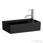 Laufen Kartell 46x28 cm-es kézmosó, jobb oldali csaplyukkal,speciális rejtett lefolyóval,Matt fekete H8153347161111