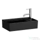 Laufen Kartell 46x28 cm-es kézmosó, jobb oldali csaplyukkal,speciális rejtett lefolyóval,Matt fekete H8153347161111
