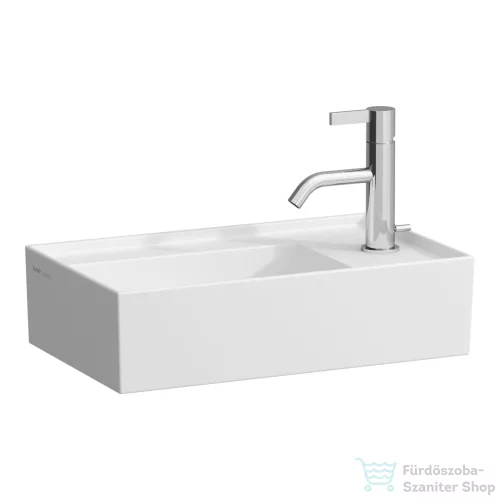 Laufen Kartell 46x28 cm-es kézmosó, jobb oldali csaplyukkal,speciális rejtett lefolyóval,matt fehér H8153347571111