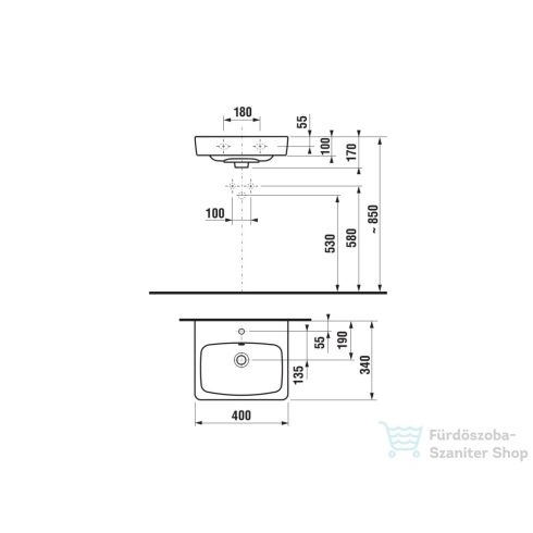 Jika LYRA PLUS 40x34 cm-es fali mosdó, fehér H8153800001041