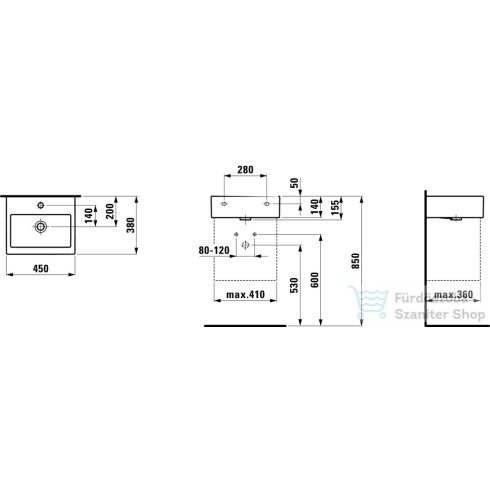 Laufen Living 45x38 kézmosó H8154320001041 ( 815432 )