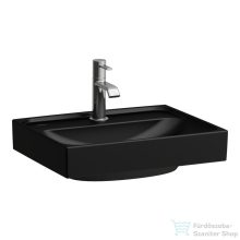   Laufen MEDA 45x35 cm-es falra/bútorra szerelhető csiszolt aljú mosdó,matt fekete H8161117161041