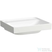   Laufen MEDA 55x46 cm-es falra/bútorra szerelhető csiszolt aljú mosdó LCC bevonattal,csaplyuk és túlfolyó nélkül,fehér H8161124001121