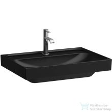   Laufen MEDA 65x46 cm-es falra/bútorra szerelhető csiszolt aljú mosdó túlfolyó nélkül,matt fekete H8161147161111