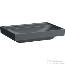   Laufen MEDA 65x46 cm-es falra/bútorra szerelhető csiszolt aljú mosdó csaplyuk és túlfolyó nélkül,matt grafit H8161147581121