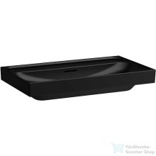   Laufen MEDA 80x46 cm-es falra/bútorra szerelhető csiszolt aljú mosdó csaplyuk nélkül,matt fekete H8161177161091