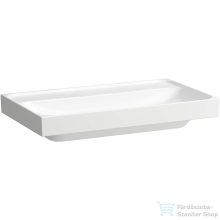   Laufen MEDA 80x46 cm-es falra/bútorra szerelhető csiszolt aljú mosdó csaplyuk és túlfolyó nélkül,matt fehér H8161177571121