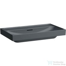   Laufen MEDA 80x46 cm-es falra/bútorra szerelhető csiszolt aljú mosdó csaplyuk nélkül,matt grafit H8161177581091