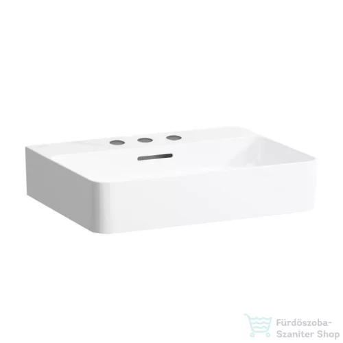 Laufen Val SaphirKeramik 55x42 cm-es csiszolt aljú mosdó 3 csaplyukkal,LCC bevonattal,fehér H8162824001081