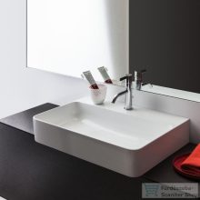  Laufen Val SaphirKeramik 55x42 cm-es túlfolyó nélküli csiszolt aljú mosdó 1 csaplyukkal,matt fehér H8162827571111