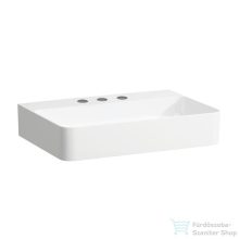   Laufen Val SaphirKeramik 60x42 cm-es csiszolt aljú mosdó 3 csaplyukkal,túlfolyó nélkül,fehér H8162830001581