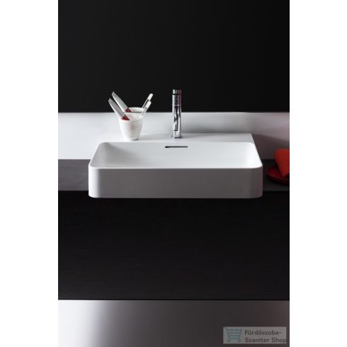 Laufen Val SaphirKeramik 65x42 cm-es csiszolt aljú  mosdó,matt fehér H8162847571041