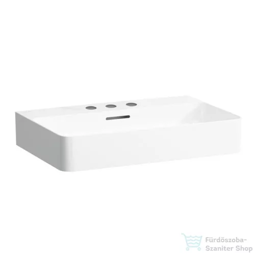 Laufen Val SaphirKeramik 65x42 cm-es csiszolt aljú  mosdó 3 csaplyukkal,matt fehér H8162847571081