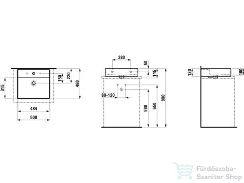 Laufen Kartell By Laufen 50x46 mosdó, alsó felülete csiszolt H8163320001041 ( 816332 )