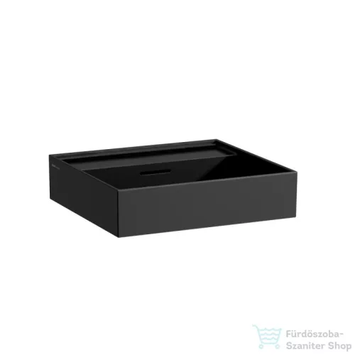 Laufen Kartell By Laufen 50x46 cm-es csiszolt aljú mosdó csaplyuk nélkül,matt fekete H8163327161091