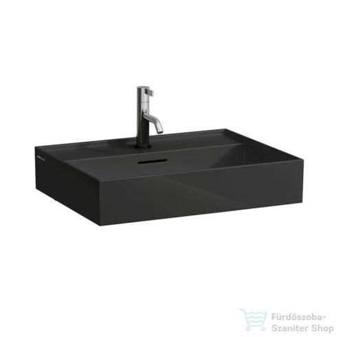 Laufen Kartell By Laufen 60x46 cm-es csiszolt aljú mosdó,fényes fekete H8163330201041
