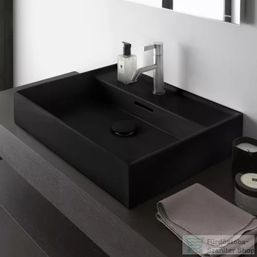 Laufen Kartell By Laufen 60x46 cm-es csiszolt aljú mosdó,matt fekete H8163337161041