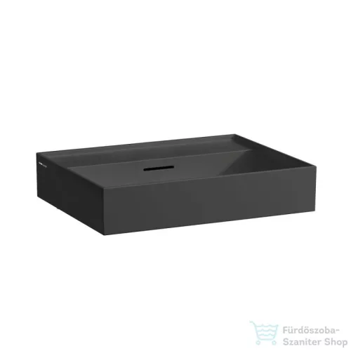 Laufen Kartell By Laufen 60x46 cm-es csiszolt aljú mosdó csaplyuk nélkül,matt fekete H8163337161091