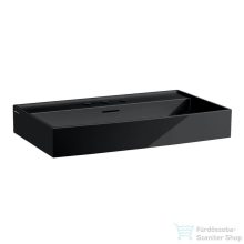   Laufen Kartell By Laufen 80x46 cm-es csiszolt aljú mosdó 3 csaplyukkal,fényes fekete H8163360201081