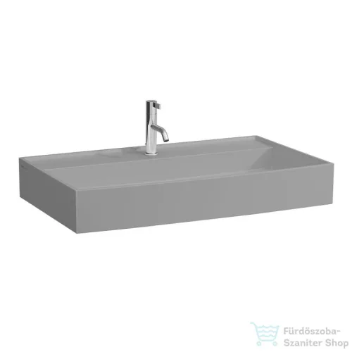Laufen Kartell By Laufen 80x46 cm-es csiszolt aljú mosdó túlfolyó nélkül,matt szürke H8163367591111