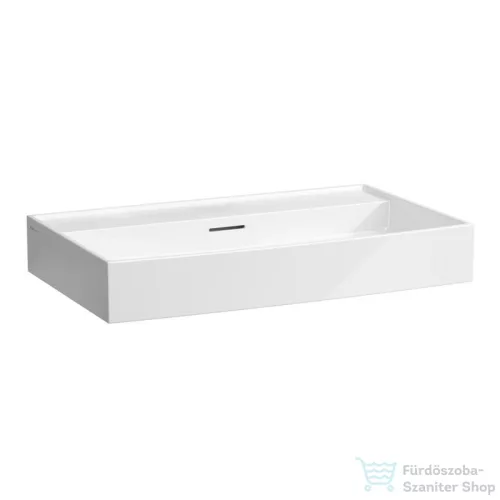 Laufen Kartell By Laufen 80x46 cm-es csiszolt aljú mosdó csaplyuk nélkül,LCC Active bevonattal,Fehér H816336A001091
